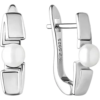 Náušnice Gaura Pearls Stříbrné náušnice s bílou sladkovodní perlou Lorena, stříbro 925/1000 SK21230EL Bílá