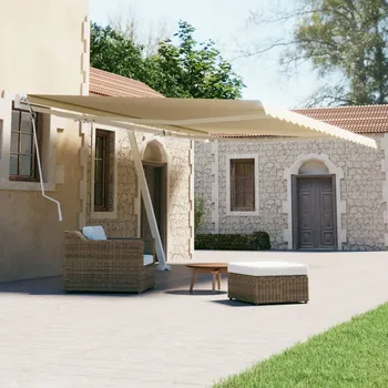 Stínicí technika Volně stojící ručně zatahovací markýza 450x300 cm oranžovohnědá