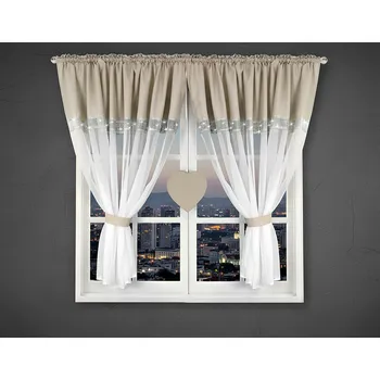 Záclona Dekorační krátká záclona s řasící páskou KALINA bílá/krémová 400x145 cm MyBestHome