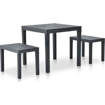 Zahradní sestava Zahradní stůl se 2 lavicemi plast antracitový