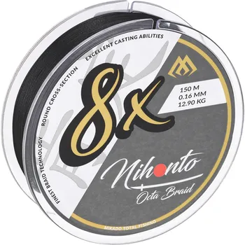 Mikado PLETENÁ ŠŇŮRA - NIHONTO OCTA BRAID 150m - ČERNÁ Průměr: 0,30 mm