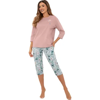 Dámské pyžamo Dámské pyžamo ITALIAN FASHION PERLIS 3/4+3/4 růžová/print XL 0