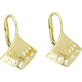 Náušnice Goldstore Dámské zlaté náušnice osazené zirkony Váha: 2.15 g