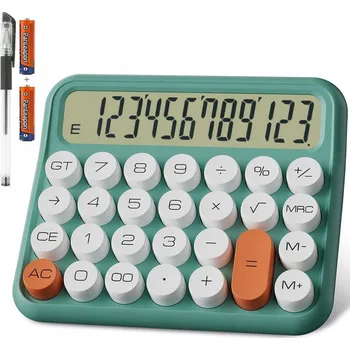 Kalkulačka DECKLIT JN-800 MECHANICKÁ KALKULAČKA KANCELÁŘSKÁ ŠKOLNÍ 12MÍSTNÁ ZELENÁ