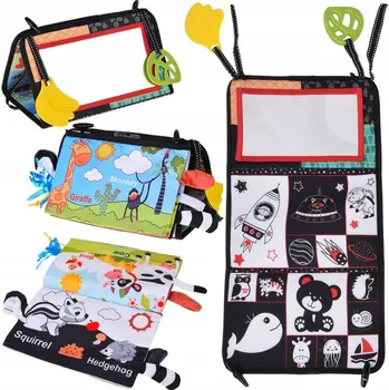 Senzorická hračka skládací se zrcátkem + kontrastní knížka ZA5829