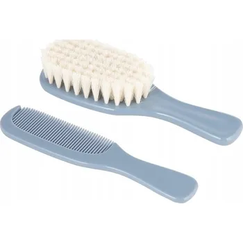 Canpol babies Kartáč a hřeben s přírodním vlasem GOLD modrá