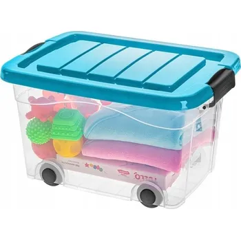 Úložný box KRABIČKA KOLEČKA NA OBLEČENÍ HRAČKY PLASTOVÁ 20L