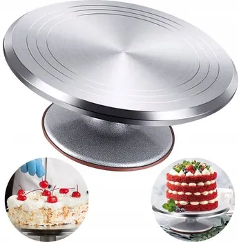 Talíř METALOVÝ Profesionální Otočný Talíř na Zdobení Dortů 30cm Podnos