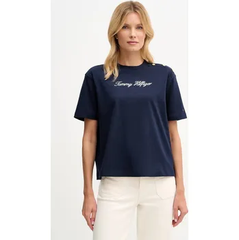 Dámské tričko Bavlněné tričko Tommy Hilfiger WW0WW47819 námořnická modř 59X, vel. XXL
