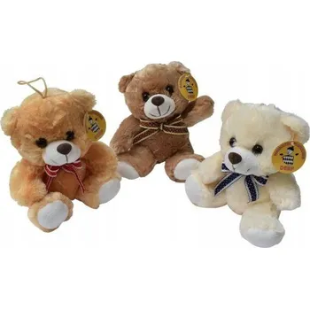 plyšák 18cm sedící Plyšák medvěd s mašlí DEEF