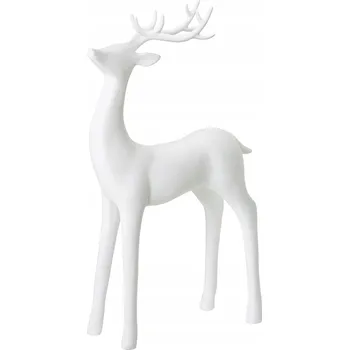 Obraz Figurka Jelena Černá Velká Dekorativní Jelen 42cm Bílý