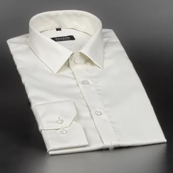 Pánská košile Luxusní pánská košile ANREDE Šohaj Strážnice, ecru rybí kost 6927 ES, dlouhý rukáv, slim fit, vel. 40