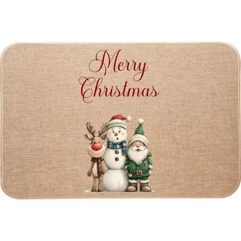 Rohožka Vánoční lněná rohožka s potiskem Merry Christmas