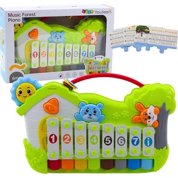 Hudební nástroj pro děti Hudební lesní piáno xylofon karty s notami 5ks