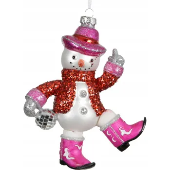 Vánoční dekorace Vánoční Koule Mikuláš disco kovboj 15,8 cm