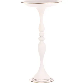 Mísa kovová Autronic Mísa kovová - na stojanu, 71 cm, aranžovací, barva bílá (FUP537)