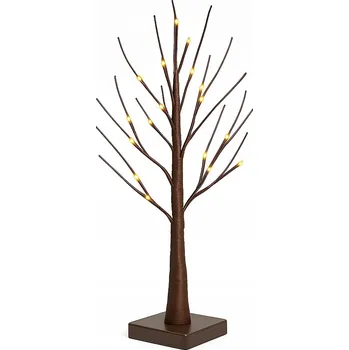 Vánoční dekorace VÁNOČNÍ STROMEK DEKORATIVNÍ SVÍTÍCÍ LED BŘÍZA 60cm SVĚTÝLKA BÍLÁ TEPLÁ 3AA