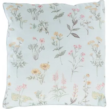 Polštář POLŠTÁŘ DO OBÝVÁKU NA POHOVKU MODRÝ S KVĚTINAMI 45 x 45 cm