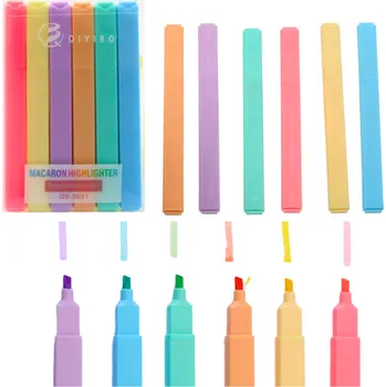 Sada zvýrazňovačů Popisovače Fixy Barevné Kancelářské Školní 6 ks