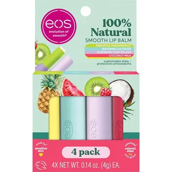 Péče o rty Balzám na rty Eos 100% Natural - sada balzámů na rty se 4 příchutěmi