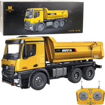 RC model auta Sklápěč na dálkové ovládání RC Huina Světla Zvuky Žlutá 1:14