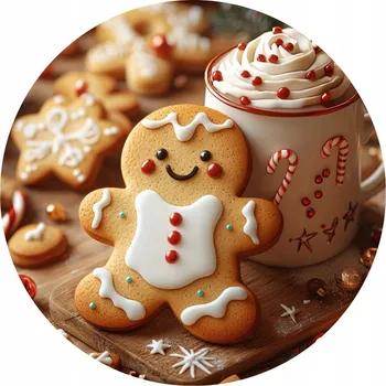 Podtácek Vánoční keramické podložky pod hrnek x4 - motiv vánočního cukroví