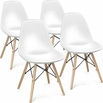 Jídelní židle 4 kusová sada moderních jídelních židlí ve 4 barvách - bílá