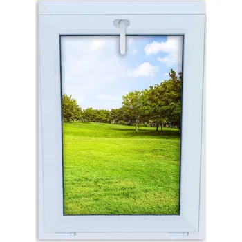 Okno Bílé plastové okno PVC výklopné 70x100 cm (700x1000 mm) dvojsklo, nové výklopné okno