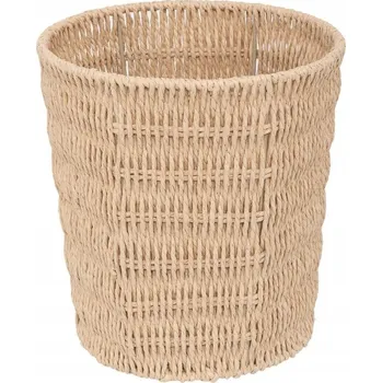 Odpadkový koš KOŠ NA PAPÍR BÉŽOVÝ LEHKÝ PLETENÝ Z PAPÍROVÉHO KORDU 25 X 23,5 CM 13 L