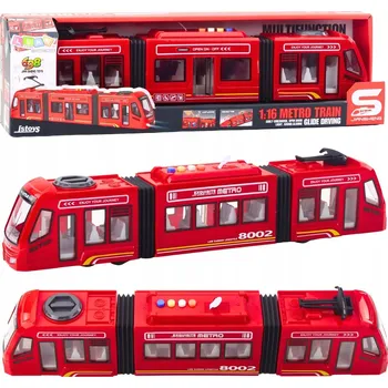 autíčko Městské Metro Otevírací Dveře Světla Zvuky Červené 1:16