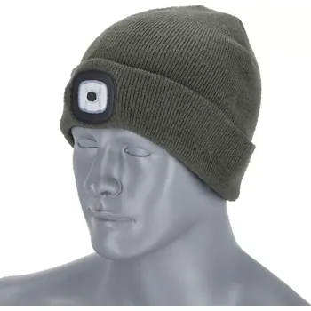 Čepice Zimní čepice s LED světlem RAY, šedá