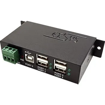 USB hub USB 2.0 Hub, 4 porty, průmyslový, na DIN lištu (EX-1163HMS)