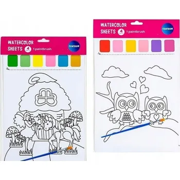 omalovánky OMALOVÁNKA S BARVAMI A ŠTĚTCEM - RŮZNÉ VZORY CENTRUM