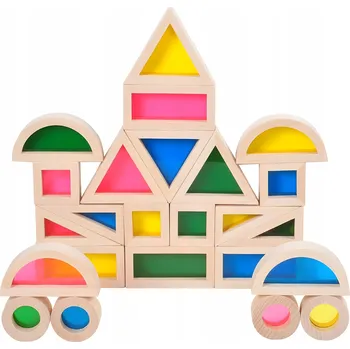 ostatní stavebnice Dřevěné senzorické stavebnice Montessori skládačka edukativní barevné 24 ks