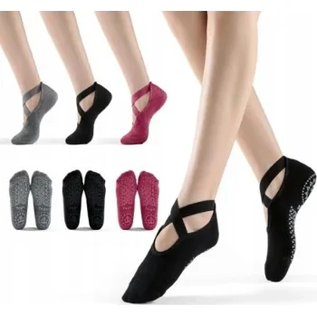 Dámské ponožky PONOŽKY NA JÓGU PONOŽKY NA TANEČNÍ TANEC PILATES x 3 páry