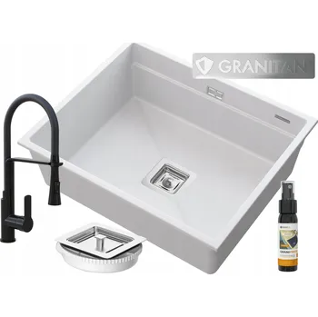 Granitový dřez Jednokomorový dřez Granitan EPIR, granit bílý