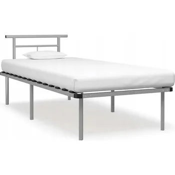 Postel Jednolůžková kovová postel VidaXL 90x200 cm, odstíny šedé