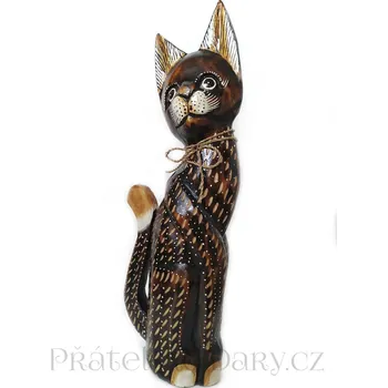 Kočka 13 dřevěná Socha / 40 cm