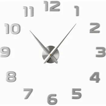 Hodiny Nástěnné hodiny Ikonka stříbrné 120 cm