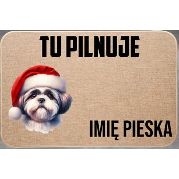 Rohožka LNĚNÁ VÁNOČNÍ VSTUPNÍ ROHOŽKA TADY HLÍDÁ + JMÉNO VZOR3