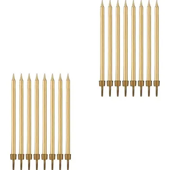 Dortová svíčka GODAN Narozeninové svíčky s podstavcem délka 10 cm, 16 ks, zlaté