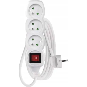 Prodlužovací kabel Prodlužovací Kabel přívod s lištou Emos 2 m 3 ks bílý