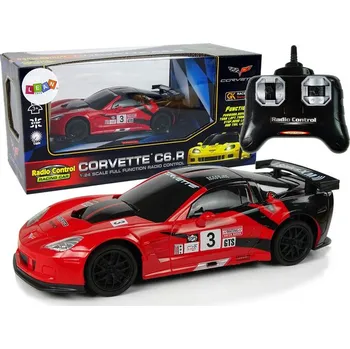 RC model auta Sportovní auto R/C 1:24 Corvette C6.R Červené 2.4 G Světla