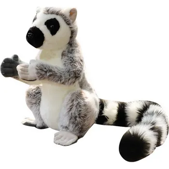 plyšák Plyšová hračka Maskot Lemur Měkký Šedý 28cm