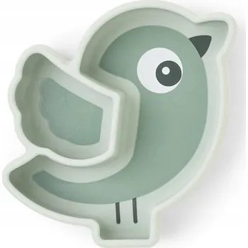 dětská jídelní sada Talířek Done By Deer zelený silikonový