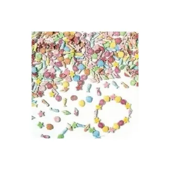 Dětské navlékací korálky KORÁLKY "PLÁŽ A MOŘE" - PRO DĚTI K VÝROBĚ BIŽUTERIE