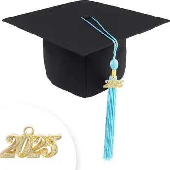 Gadget Promoční čepice MATT - černá, Barva střapce 703 - ledově modrá , promoce - dárek k promoci