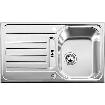 Granitový dřez Jednokomorový dřez Blanco ocel stříbrný
