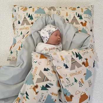 Zavinovačka Pro útulný domov Péřová zavinovačka Zvířátka s Teepee Sada 4v1 TYP zavinovačky: ČTVERCOVÁ, ROZMĚR zavinovačky a polštářku: 70 x 70 cm + 40 x 60 cm