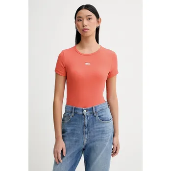 Dámské tričko Tričko Tommy Jeans dámské, černá barva, DW0DW17881 23X, vel. XL